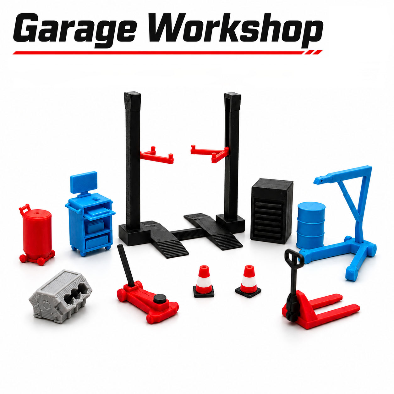 Workshop Tools Toy - 1:64 Garage Workshop Miniature Accessory Set,