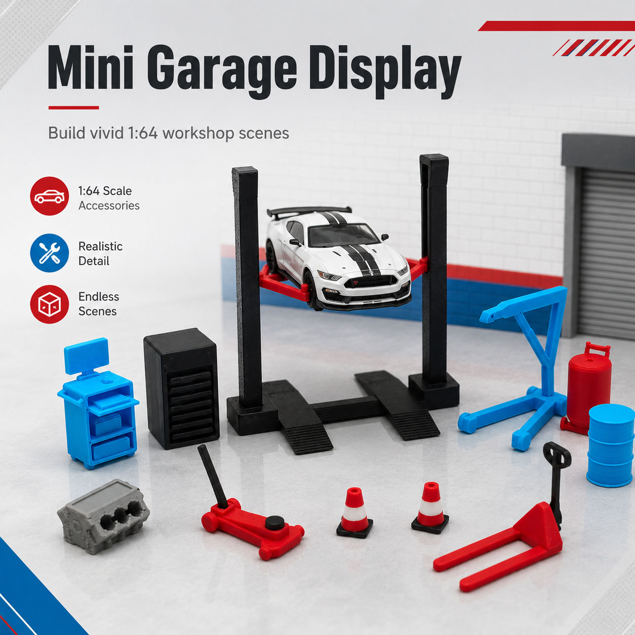 1:64 Garage Workshop Miniature - Workshop Tools Toy 评论和价格