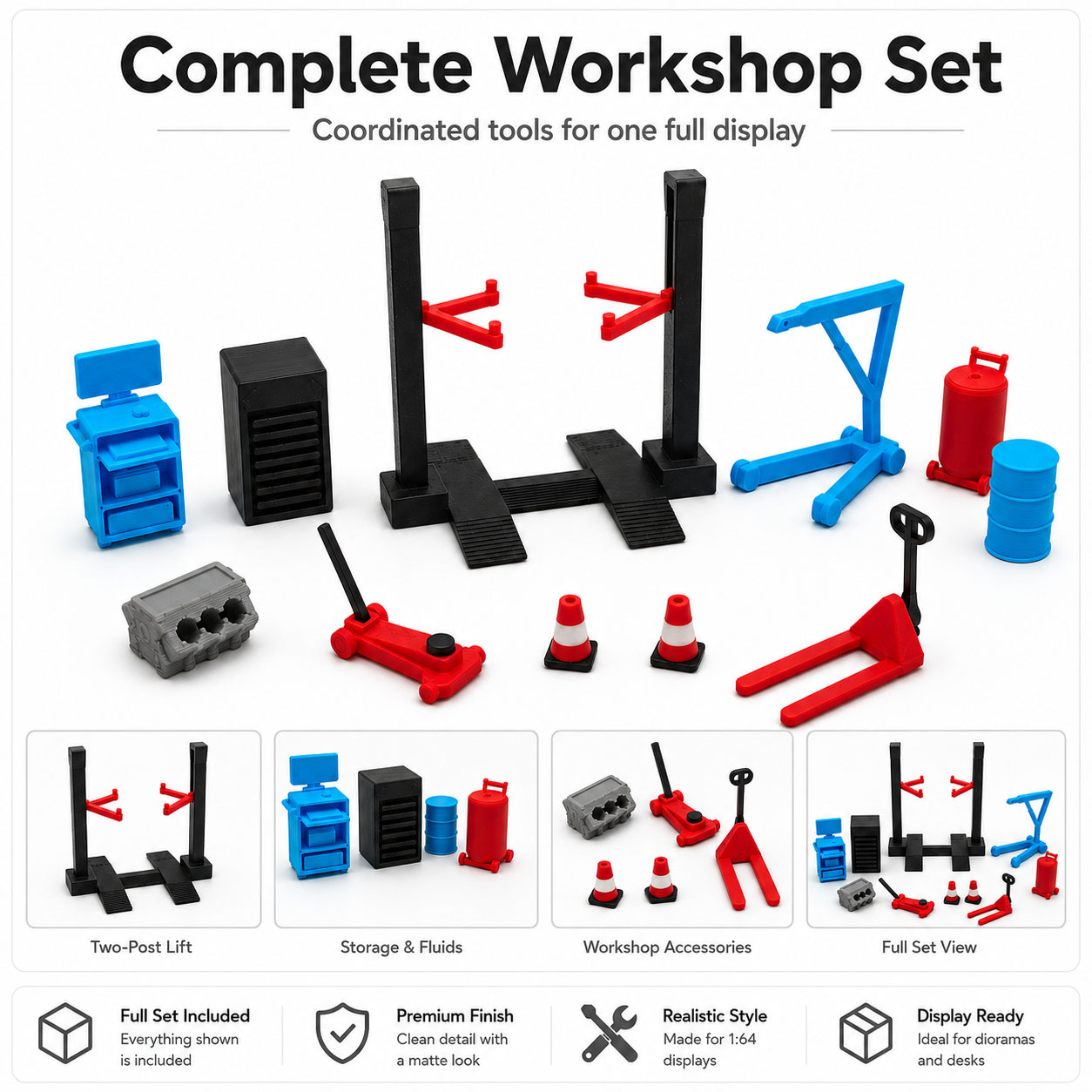 1:64 Garage Workshop Miniature - Workshop Tools Toy 评论和价格