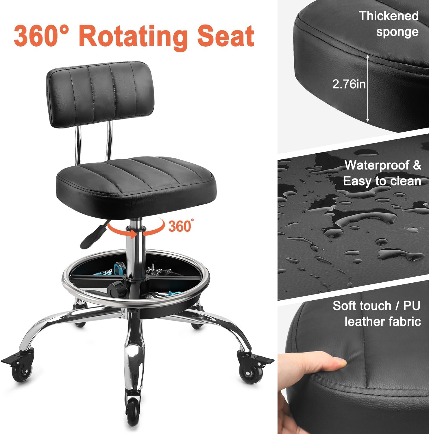 Garage Mechanic Stool With Bac - Mechanical Tools In Workshop 评论和价格