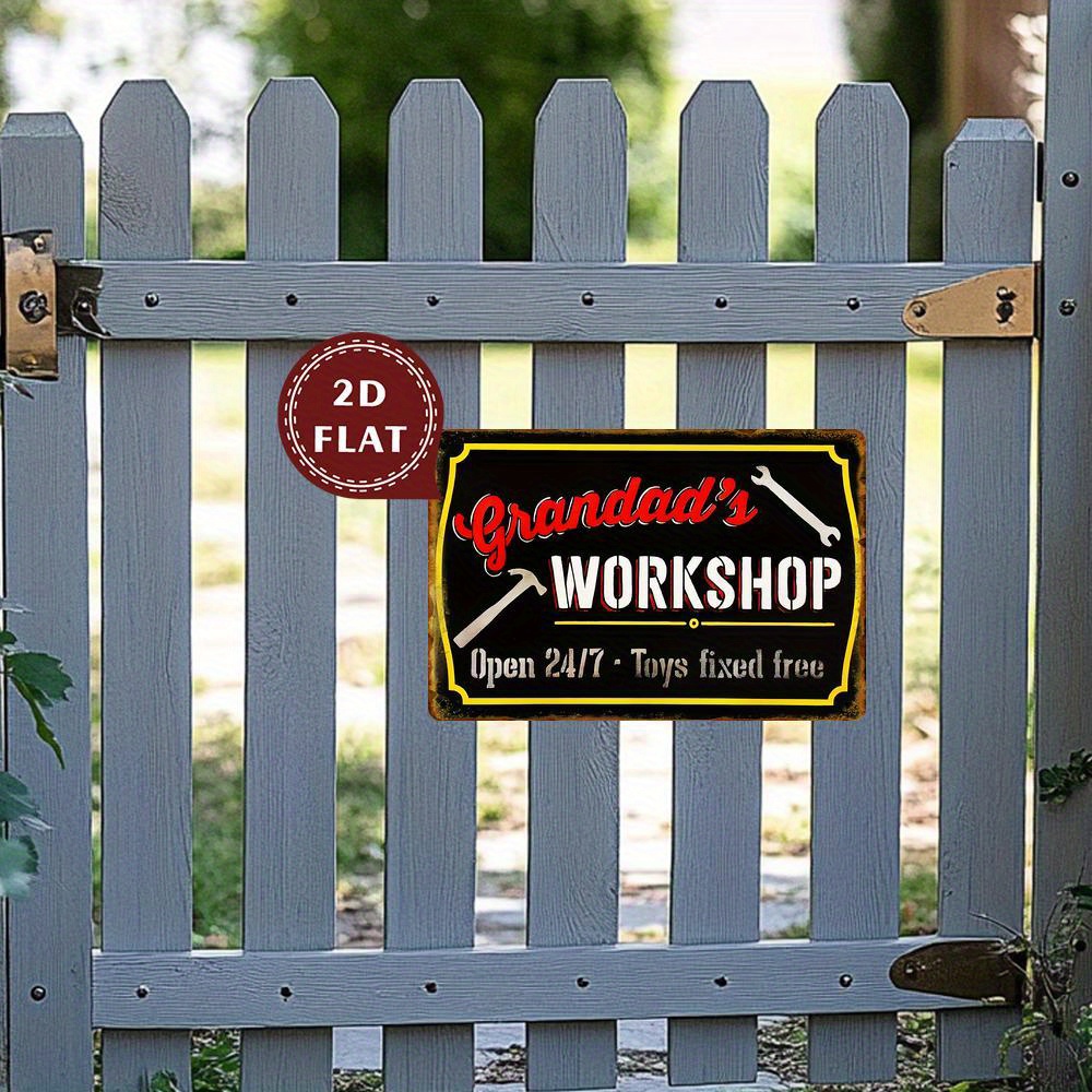  Vintage Metal Wall Sign - Gra - Workshop Tools Toy 评论和价格