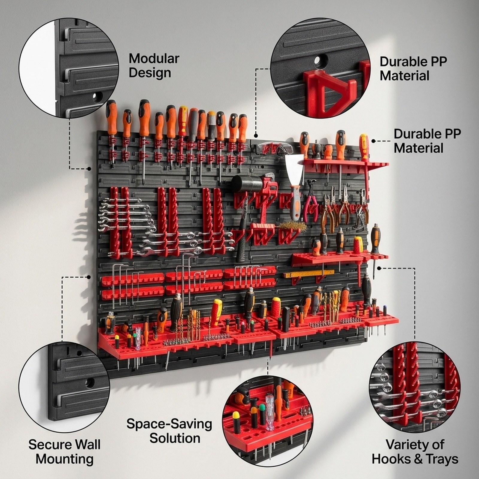Wall Mounted Storage Bins with - Workshop Tools Toy 评论和价格